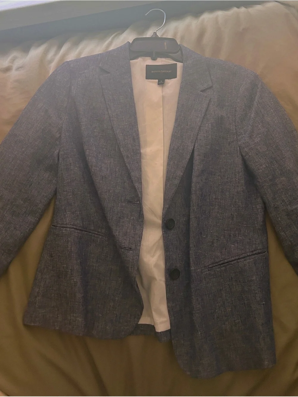 Banana Republic Heathered Navy Blue Women's Blazer